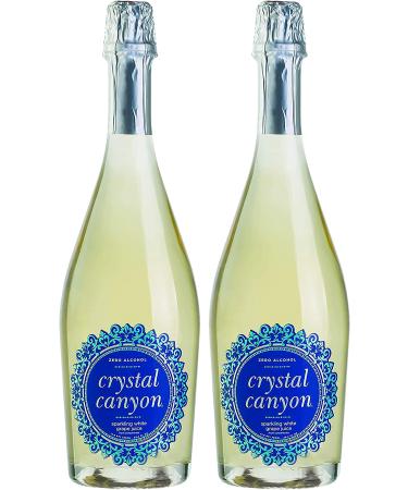 Crystal Canyon Sparkling Non Alcoholic Champagne Style Wine, 25.4oz (2 Pack), Zero Alcohol, Made From White Grapes, No Added Sugar, Kosher