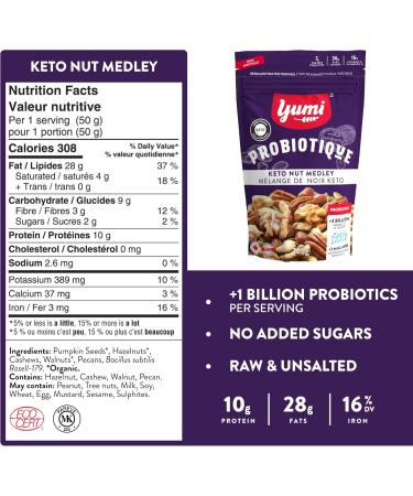 Yumi Probiotique Keto Nut Medley Trail Mix 1 Billion probiotics per serving (3 pack) - Buy Online on GoSupps.com