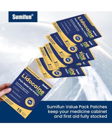 Sumifun Maximum Strength Pain Relief Patches - 4% Lidocaine & 1% Menthol 30 Count | OTC Treatment for Back Ache Stiff Neck Joint & Muscle Pain | Pack of 2 - Buy Online on GoSupps.com