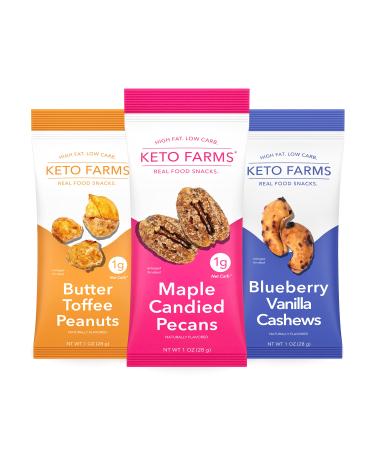 Keto Farms Keto Nuts - Healthy Trail Mix Candied Nuts Snack Packs - Trail Mix Individual Packs - Keto Friendly Snack Mix Variety Healthy Snacks for Adults 1 oz Bags (6 Individual Servings) Variety (6 Pack)