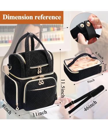 Nail Polish Organizer Holds 70 Bottles with Nail Lamp Bag - Travel Nail Polish Case with Tools Storage Pockets - Black (Patent Pending) - Buy Online on GoSupps.com