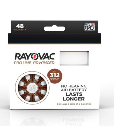 Rayovac Proline Advanced Mercury-Free Hearing Aid Batteries44 Box - 4844 Size 312