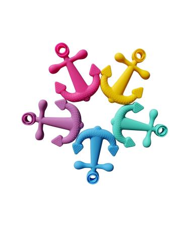 Bite Ring Pacifier - Anchor Design BPA-Free Chewable 5 Colors - Ideal for Teething & Comfort - Buy Online on GoSupps.com