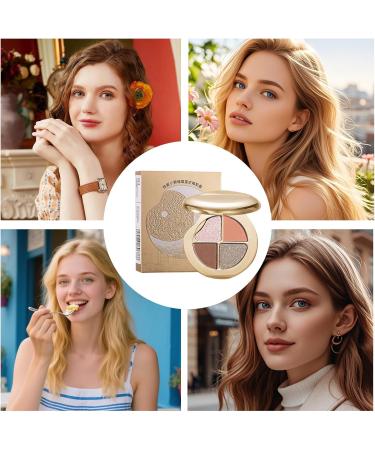 Palette De Maquillage Palette 4-en-1 Pour Yeux et Joues - Fard Joues et Highlighter Longue Tenue pour Femmes et Adolescents Peau Mature N 2 - Buy Online on GoSupps.com