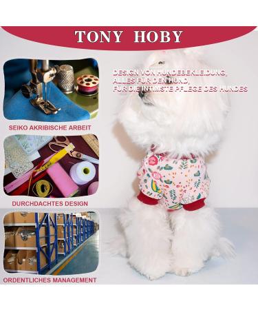 Tony Hoby Dog Libra Suit - Light Cotton 4-Leg Hedge Suit for Small to Medium Dogs | Floral & Rabbit Design (Pink Large) - Buy Online on GoSupps.com