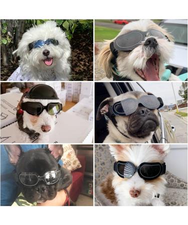 Stylish Dog Sunglasses for Small Dogs - UV Protection Snowproof & Windproof Glasses with Flexible Straps - Cool Black for Puppies & Cats - Buy Online on GoSupps.com