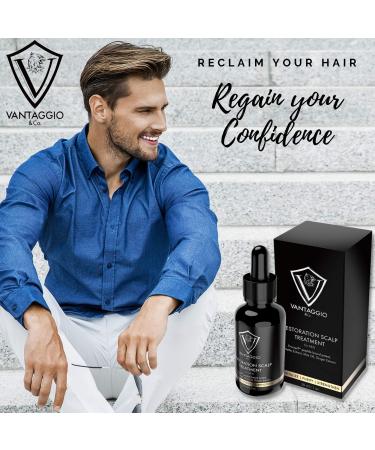 Men's Hair Growth Serum & Scalp Treatment - DHT Blocker for Thinning & Alopecia - Ginger, Castor Oil, Aloe Vera, Peppermint - 1oz - Buy Online on GoSupps.com