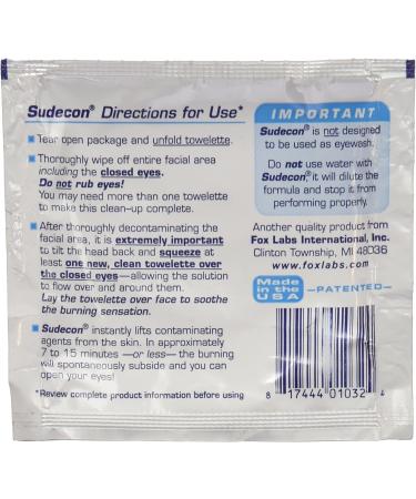 Fox Labs Sudecon Decontamination Wipes - 12 Pack for OC, CS, CN & Pepper Spray - Buy Online on GoSupps.com