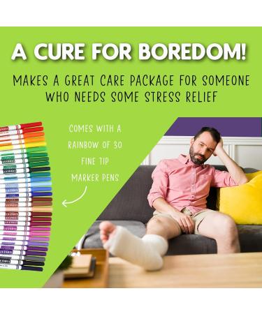 Color Cuss & Laugh Your Way to Less Stress: Swear Word Adult Coloring Book Set with 30 Markers - Fun & Relaxing Anxiety Relief - Buy Online on GoSupps.com