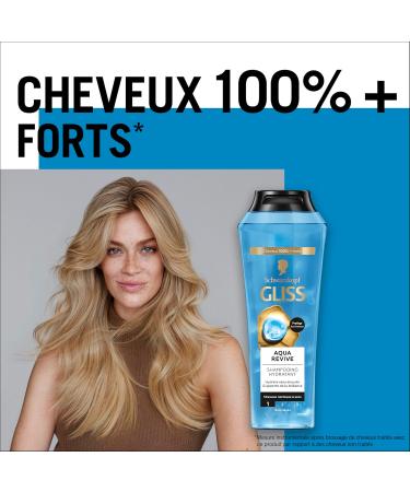  Gliss Schwarzkopf - Gliss - Aqua Revive Shampoo - Hair Repair - Moisturizes Without Weighing - Normal to Dry Hair - Hyaluron & Marine Algae Complex - 90% Natural Ingredients - 250 ml - Buy Online on GoSupps.com