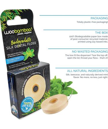 Buy WooBamboo! All Natural Silk Dental Floss - Zero Waste Mint-Flavored 66ft (Pack of 4) | Eco-Friendly Dental Care - Buy Online on GoSupps.com