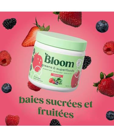 Bloom Nutrition Super Greens Powder - Probiotics for Digestive Health Digestive Enzymes with Superfoods Spirulina and Chlorella for Gut Health (Berry) - Buy Online on GoSupps.com