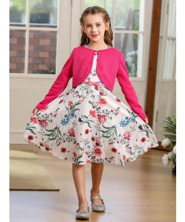BONNY BILLY Girls Knitted Cotton Cardigan Shrug, Hot Pink, 10-11 Years - Kids Clothing - Buy Online on GoSupps.com