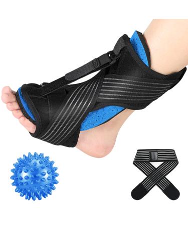 AMIAWIT Plantar Fasciitis Night Splint, Upgraded Adjustable Plantar Fasciitis Brace Night Splints For Plantar Fasciitis, Heel, Ankle, Arch Foot Pain, Achilles Tendonitis Support for Women,Men (Blue)