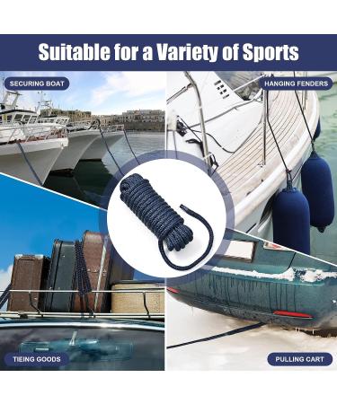 TetherTite 1/2 Inch 25 Ft Marine-Grade Double-Braided Nylon Dock Line for Boats - 2 Pack Navy Blue - Buy Online on GoSupps.com