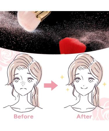 Rose Flower Makeup Brush Set - 2 Pieces for Face & Nail Art - Tessco Extra Large Blush & Powder Brushes - Ideal for Daily Makeup - Buy Online on GoSupps.com