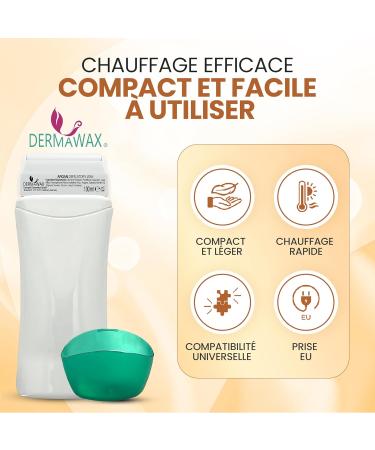  Dermawax Dermawax Roll-On Set Argan 100ml Wax Cartridge + 25W Roll-On Heater Hair Removal Device with Strips for Legs - Buy Online on GoSupps.com