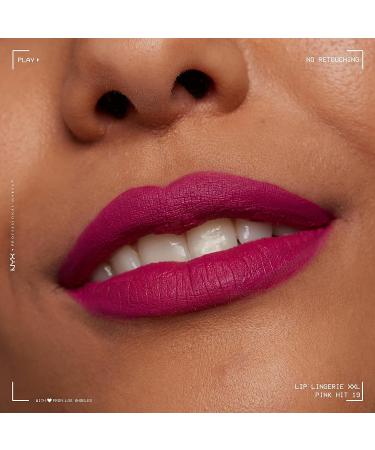 Nyx Lip Lingerie XXL Matte Liquid Lipstick - Pink Hit 19, Cool-Toned Hot Pink - 0.13 Fl Oz - Buy Online on GoSupps.com