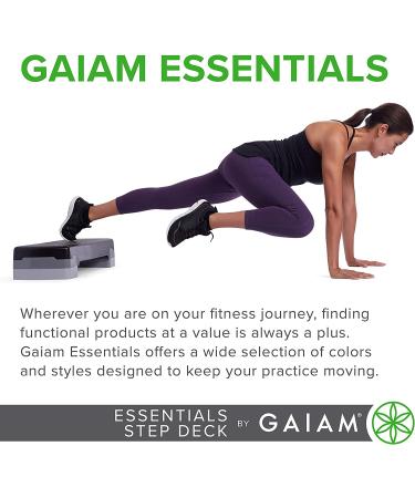 Gaiam Essentials Exercise Step Platform Aerobic Stepper Bench  Fitness Equipment Workout Deck with Adjustable Riser Height & Non Slip Textured Surface  Black - Buy Online on GoSupps.com
