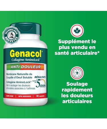 Genacol Natural Eggshell Membrane & Collagen Peptides Supplement | Experience Joint Pain Relief in Just 5 Days | Enhance Joint Mobility & Flexibility | GENACOL PAIN RELIEF 90 Capsules 90 count (Pack of 1) - Buy Online on GoSupps.com