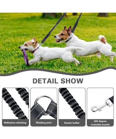 cobee Double Dog Leashes 360 Swivel Rotation No Tangle Dual Dog Lead Splitter with Adjustable Length Buckle Double Dog Walking & Training Leash No Slip Leash for Outside Running(Black) - Buy Online on GoSupps.com
