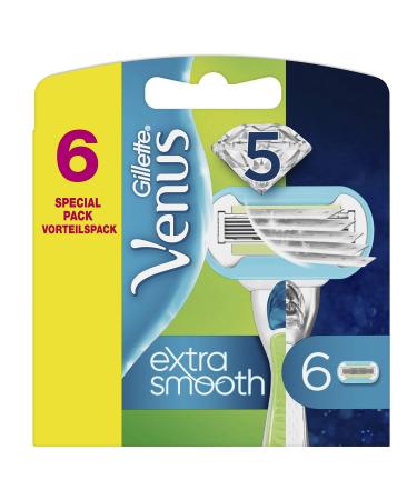 Gillette Venus Extra Smooth Women's Razor Blade Refills x6 with 3 Curve-Hugging Blades