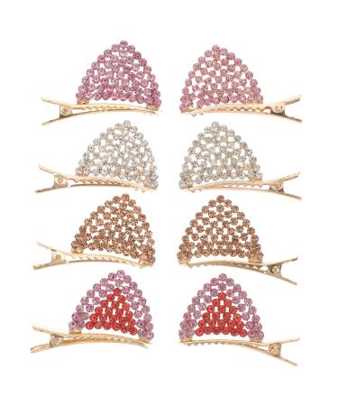 Angoily 4 Pairs Hairpin Kids Cat Cosplay Costume Baby Girl Hair Accessories Crystal Cat Ears Kids Hair Accessories Barrettes for Girls Rhinestone Cat Ears Hair Cat Clip Child Alloy Fashion