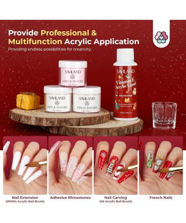 Saviland Christmas Acrylic Gel Nail Kit with Gel Polish & Acrylic Powder - 6 Festive Colors | Nail Drill & Manicure Tools | Perfect Christmas Gift - Buy Online on GoSupps.com
