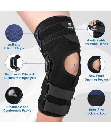 Plus Size Adjustable Knee Brace for Men & Women | Knee Pain Relief & Support | ACL Meniscus Tear Arthritis | XX-Large Upgrade Version - Buy Online on GoSupps.com