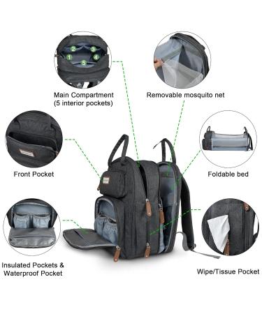 Buy SndMor Diaper Bag Backpack - Stylish Large Unisex Baby Bag with Diaper Station Waterproof & Spacious (Dark Gray) - Perfect for International Shipping! - Buy Online on GoSupps.com