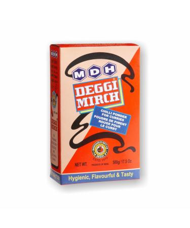 MDH Deggi Mirch 500g Chilli Powder (Lal Mirchi) Ground Indian Spice All Natural Salt-Free Vegan Non-GMO for Hot Taste