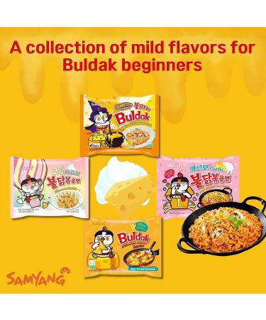 Buldak Ramen Noodles 4 Flavor Variety Combo - Total 4 pack (1 Pack ea) - Cheese Carbonara Quattro Cheese Cream Carbonara - Spicy Ramen Noodles Samyang Buldak Ramen Korean Spicy Hot Chicken - Buy Online on GoSupps.com