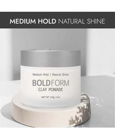 Bold Form Clay Pomade - Medium Hold & Natural Shine 5 Oz | Long Lasting Styling for All Hair Types - Buy Online on GoSupps.com