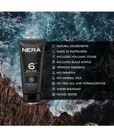 NERA Pantelleria SPF 6 Water Resistant Sunscreen Lotion: Low Protection 200ML Lotion with UVA & UVB Filters for Dehydration and Aging Prevention Men and Women - Buy Online on GoSupps.com