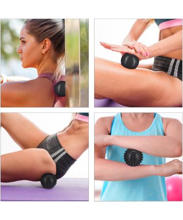 Relaxdays Massage Ball Set of 4 - Hedgehog & Smooth Lacrosse Balls Self-Massage for Fascia Relief - International Shipping Available - Buy Online on GoSupps.com