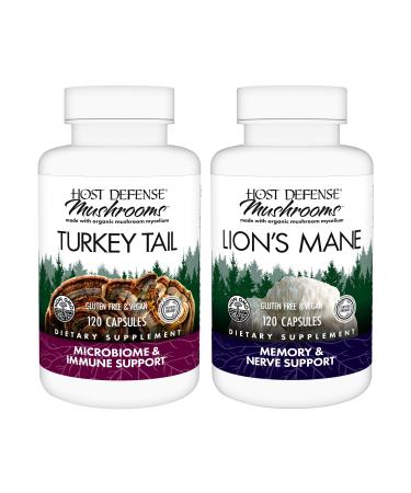 Host Defense Lion's Mane (120 ct) & Turkey Tail (120 ct)