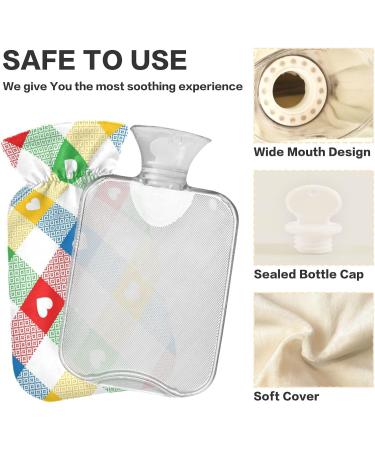Naanle 1L Hot Water Bottle - Tartan Plaid Design for Pain Relief & Therapy | Ideal for Back Hands & Feet - Transparent & Stylish - Buy Online on GoSupps.com