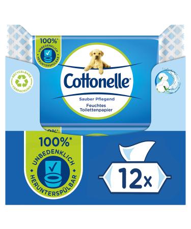 Cottonelle moist toilet paper clean nourishing - micelle water & cotton fragrance biodegradable plastic -free resealable advantage pack 12 x 42 wet wipes - Buy Online on GoSupps.com