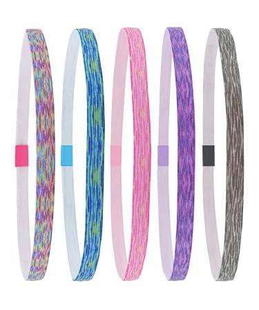 FROG SAC 5 Sports Headbands for Girls Space Tie Dye