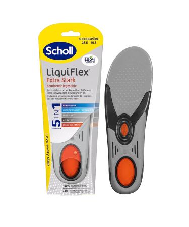 Scholl Liquiflex Comfort insoles Extra Support - Size S Better shock absorption on the heel odor -inhibiting made of memory foam with a liquiplex technology for work shoes 1 pair
