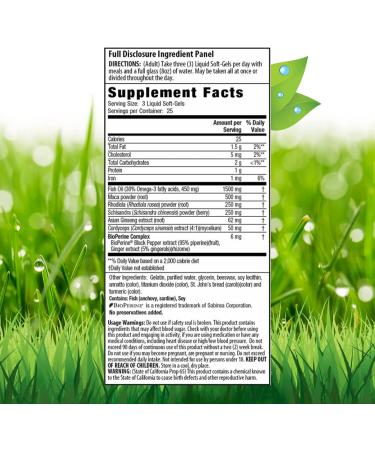 Irwin Naturals Ginza-Plus Maca & Rhodiola Liquid Softgels - Pack of 2, 75 Count - Mental Balance and Stress Relief - Buy Online on GoSupps.com