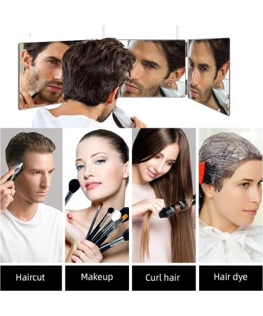 GLDDAO 3 Way Mirror for Self Hair Cutting - 360 Trifold Barber Mirrors for Hair Coloring, Braiding, DIY Haircuts - Perfect Gift for Men and Women - Black - Buy Online on GoSupps.com