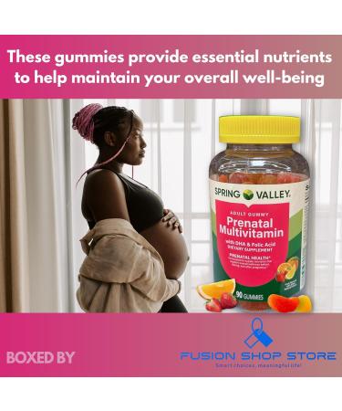Prenatal Gummies- for Woman Multivitamin Supplement DHA and Folic Acid 90ct (Pack of 1) Boxed by Fusion Shop Store - Buy Online on GoSupps.com