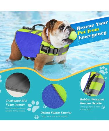VavoPaw Small Dark Blue Dog Life Jacket with High Buoyancy and Rescue Handle - Adjustable Ripstop Safety Vest for Swimming and Boating - Reflective Stripes for Ultimate Visibility - Buy Online on GoSupps.com