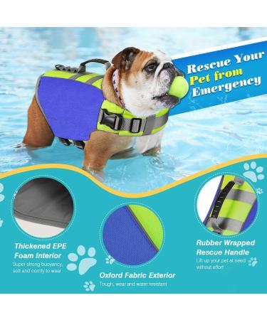 Vavopaw Dog Life Jacket - Reflective Adjustable Rescue Vest for Dogs | Heavy Buoyancy & Rescue Handle | Perfect for Swimming & Boating - Available in Dark Brown & Dark Blue - Buy Online on GoSupps.com