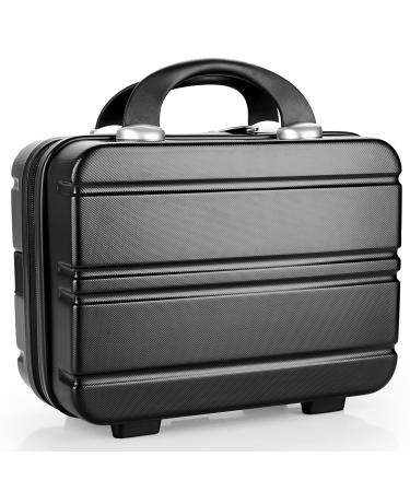 Sumnacon black cosmetic case with handle large storage trunk shape handpack cosmetic bag waterproof makeup pocket to women girls bag for travel excursion vacation