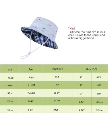LANGZHEN Baby Girls Sun Protection Hat - Adjustable Toddler Kids Wide Brim Play Hat, Light Blue Fish Design (6-12 Months) - Buy Online on GoSupps.com