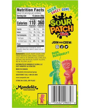 SOUR PATCH KIDS Soft and Chewy Candy 1 x 99g Box American Import - Buy Online on GoSupps.com