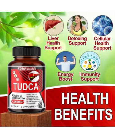 AUMETO TUDCA 4260mg with Milk Thistle, Artichoke, Panax Ginseng - Liver Support & Bile Flow - 90 Count - Buy Online on GoSupps.com
