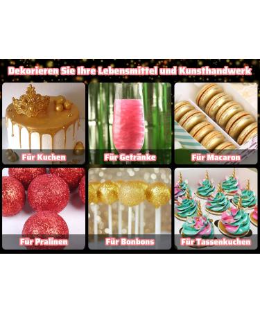 Edible Glitter for Drinks - Green Food Coloring Powder & Shimmering Glitter for Cakes Chocolate & Fondant - 8G - Buy Online on GoSupps.com